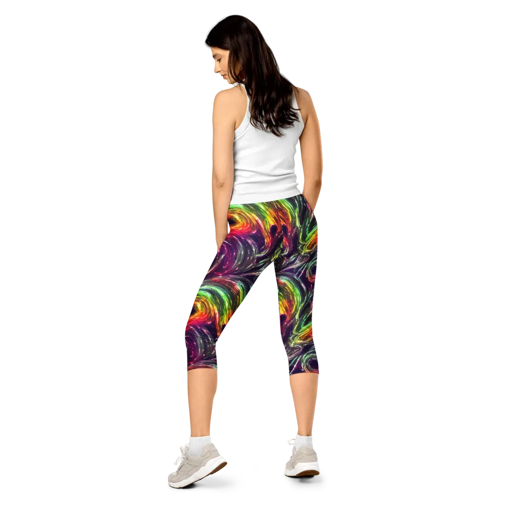 Aurora Cyclone on Capri Leggings — Back