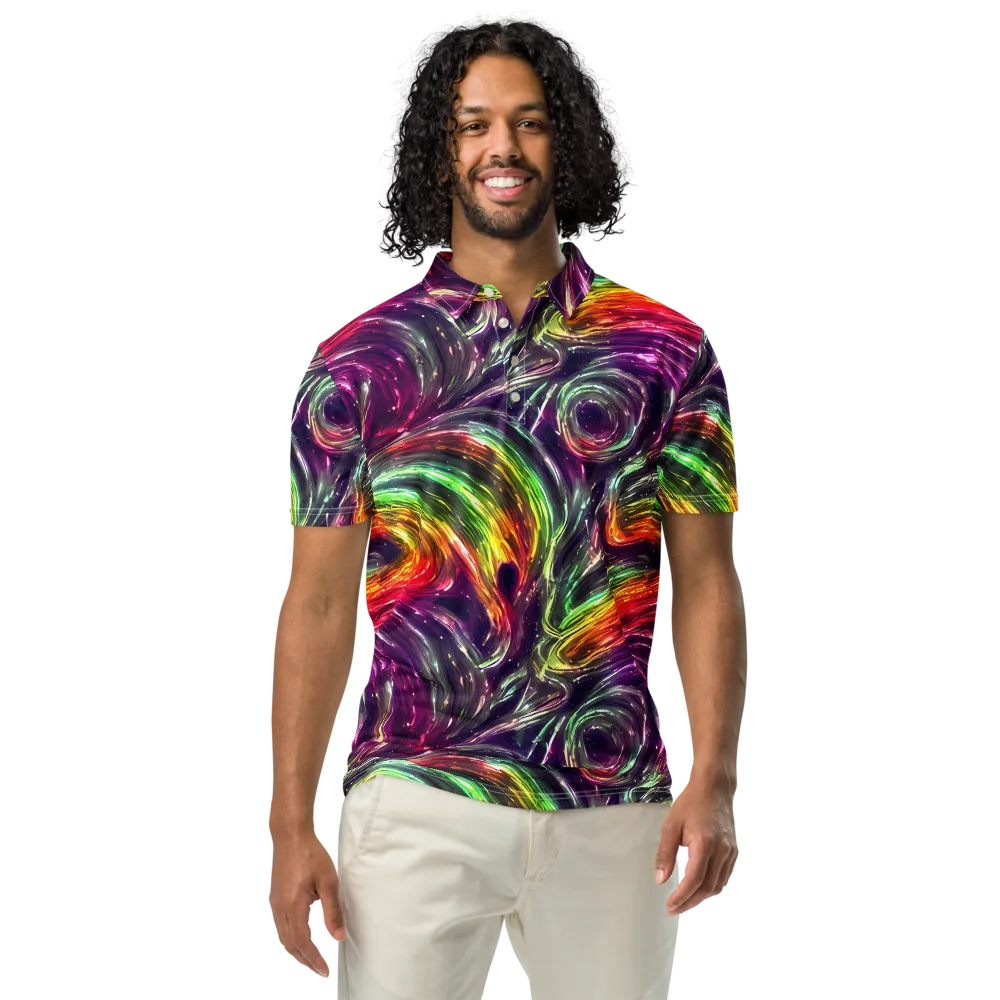 Aurora Cyclone on Men's Slim Fit Polo Shirt — Front