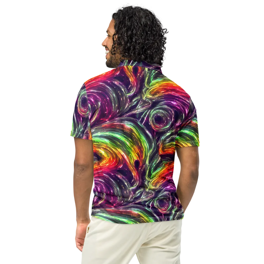 Aurora Cyclone on Men's Slim Fit Polo Shirt — Back