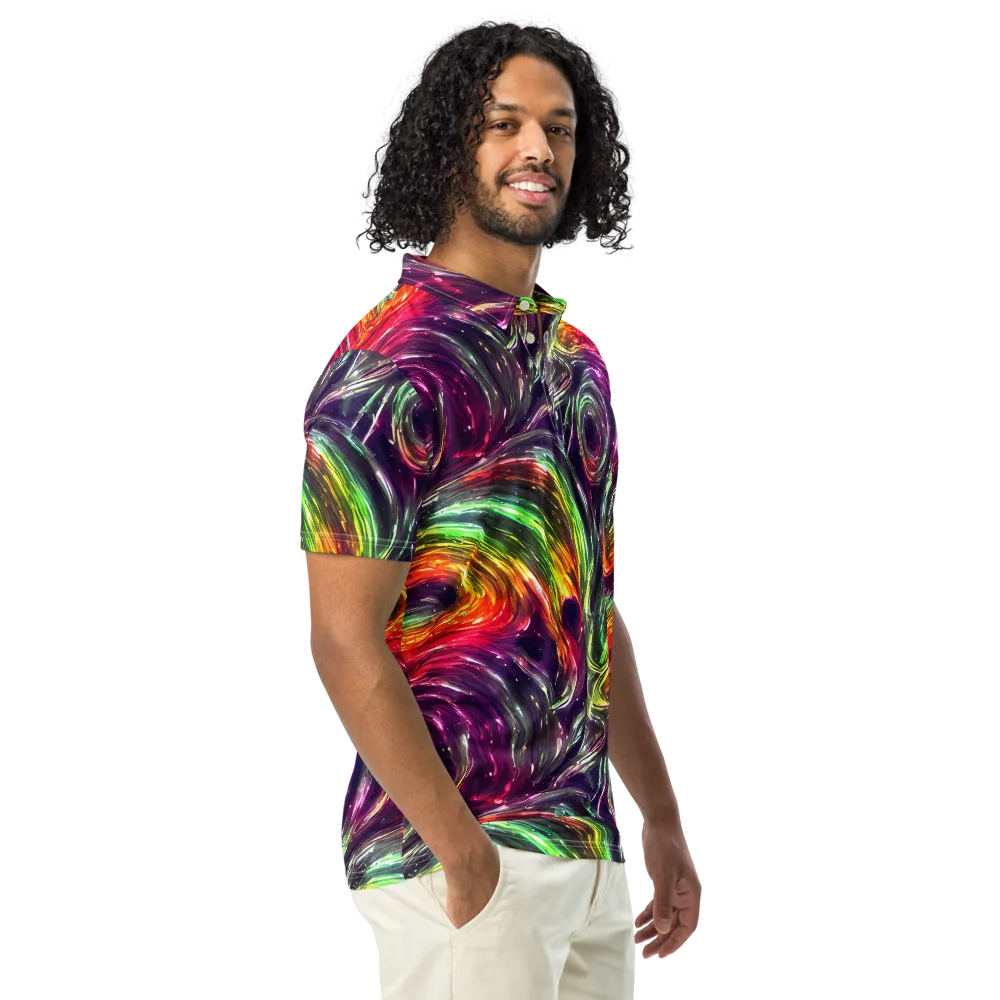 Aurora Cyclone on Men's Slim Fit Polo Shirt — Right Front