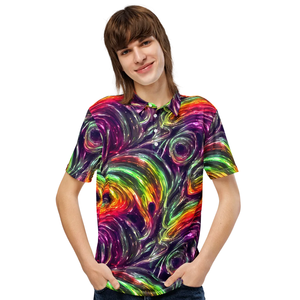Aurora Cyclone on Men's Slim Fit Polo Shirt — Front
