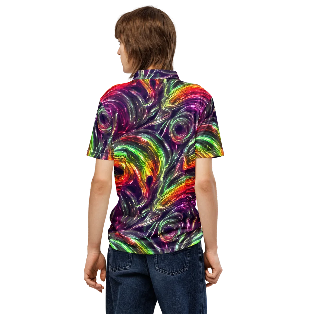 Aurora Cyclone on Men's Slim Fit Polo Shirt — Back