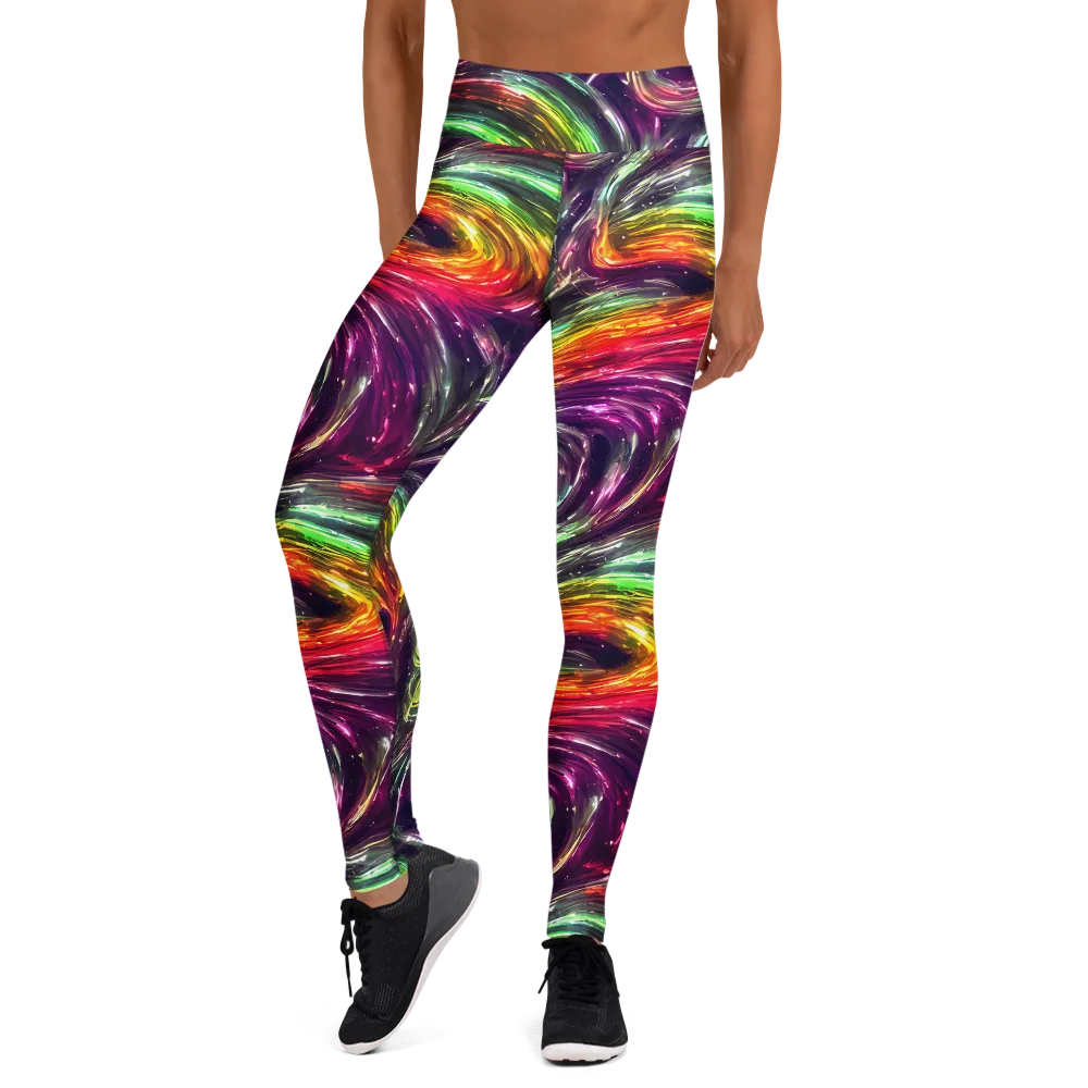 Aurora Cyclone on Yoga Leggings — Front