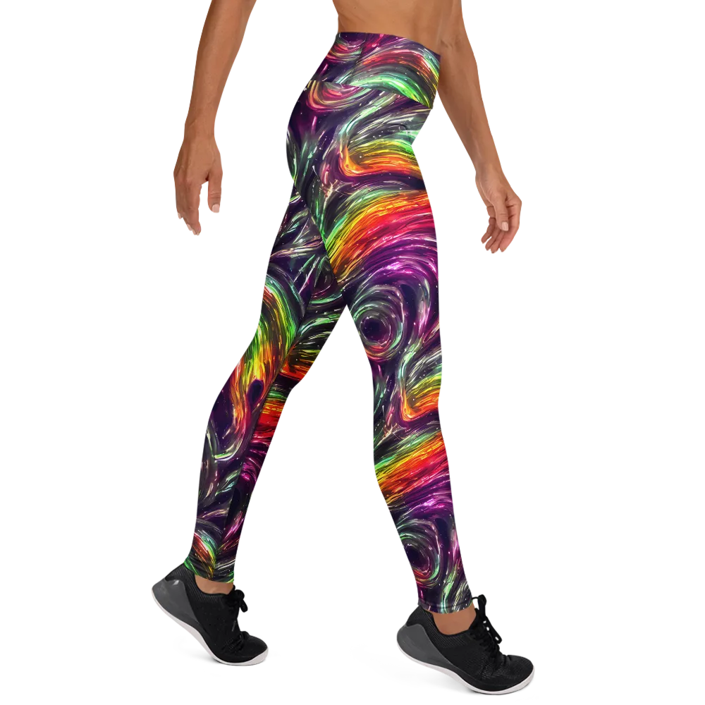 Aurora Cyclone on Yoga Leggings — Right