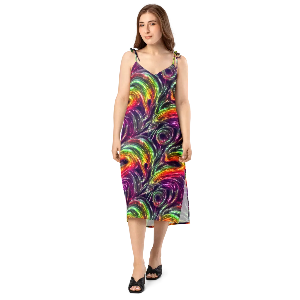 Aurora Cyclone on Slip Dress — Front