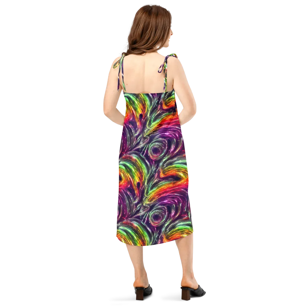 Aurora Cyclone on Slip Dress — Back
