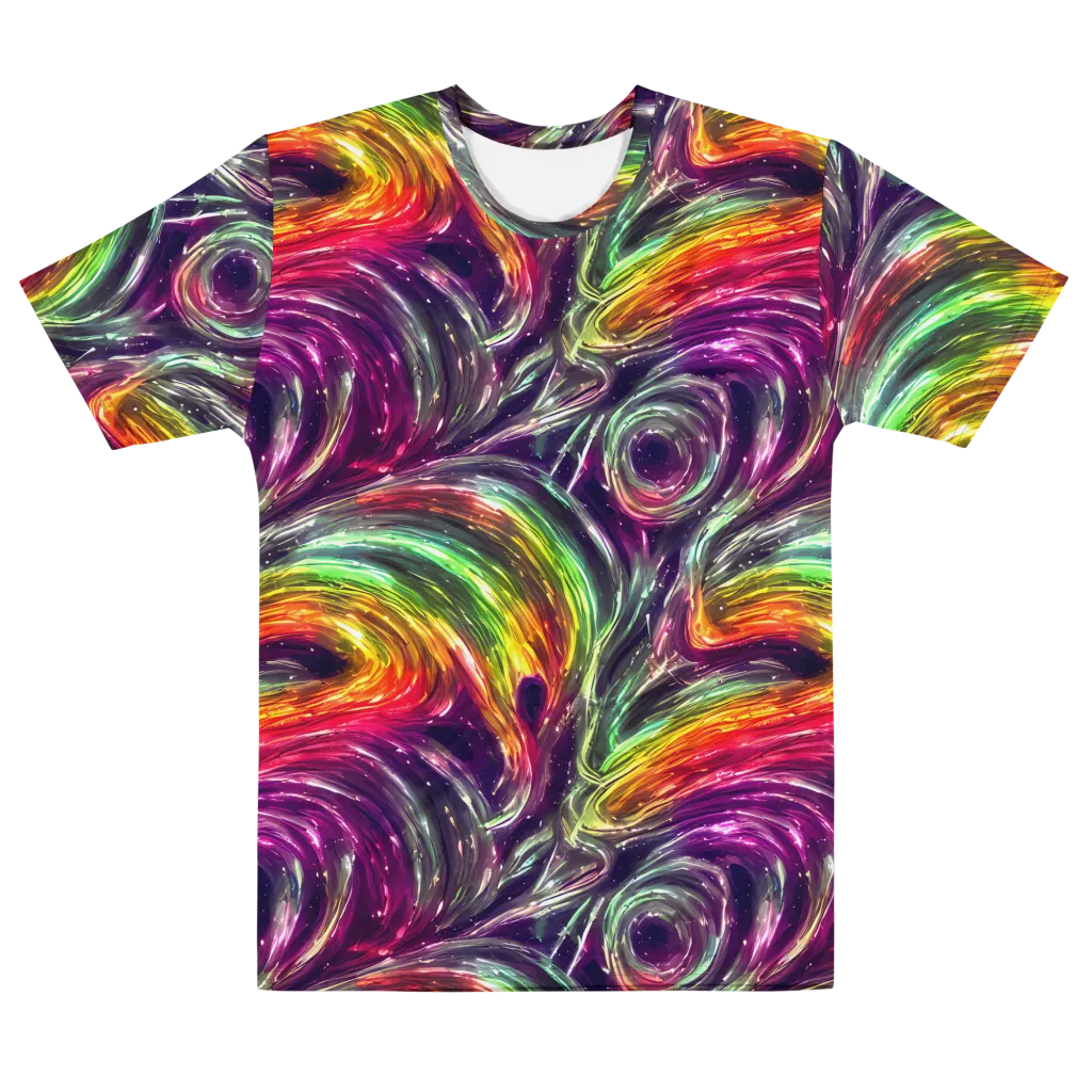 Aurora Cyclone on Men's Cotton Crew Neck T-Shirt — Front