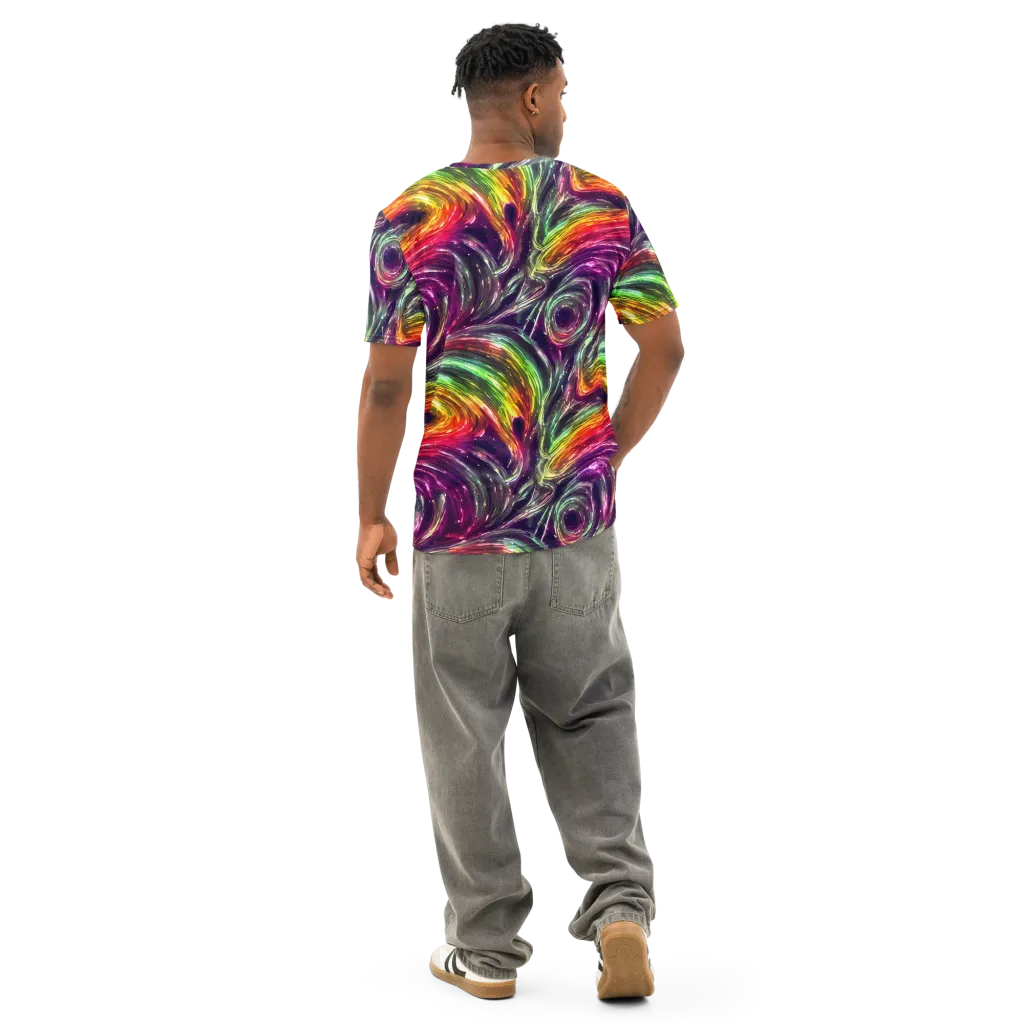 Aurora Cyclone on Men's Cotton Crew Neck T-Shirt — Back