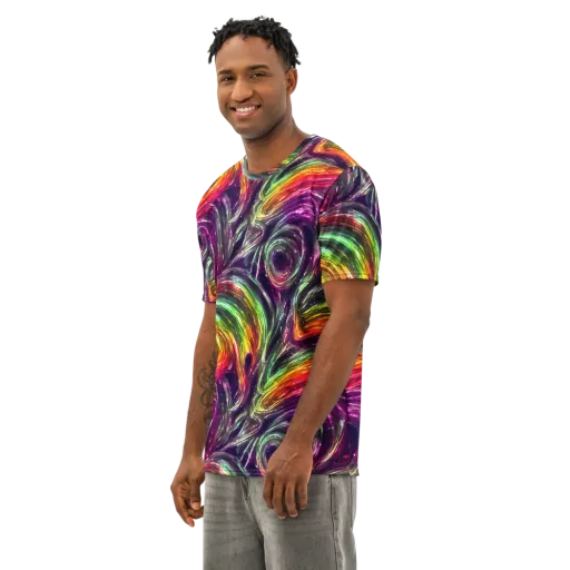 Aurora Cyclone on a Men's Cotton Crew Neck T-Shirt