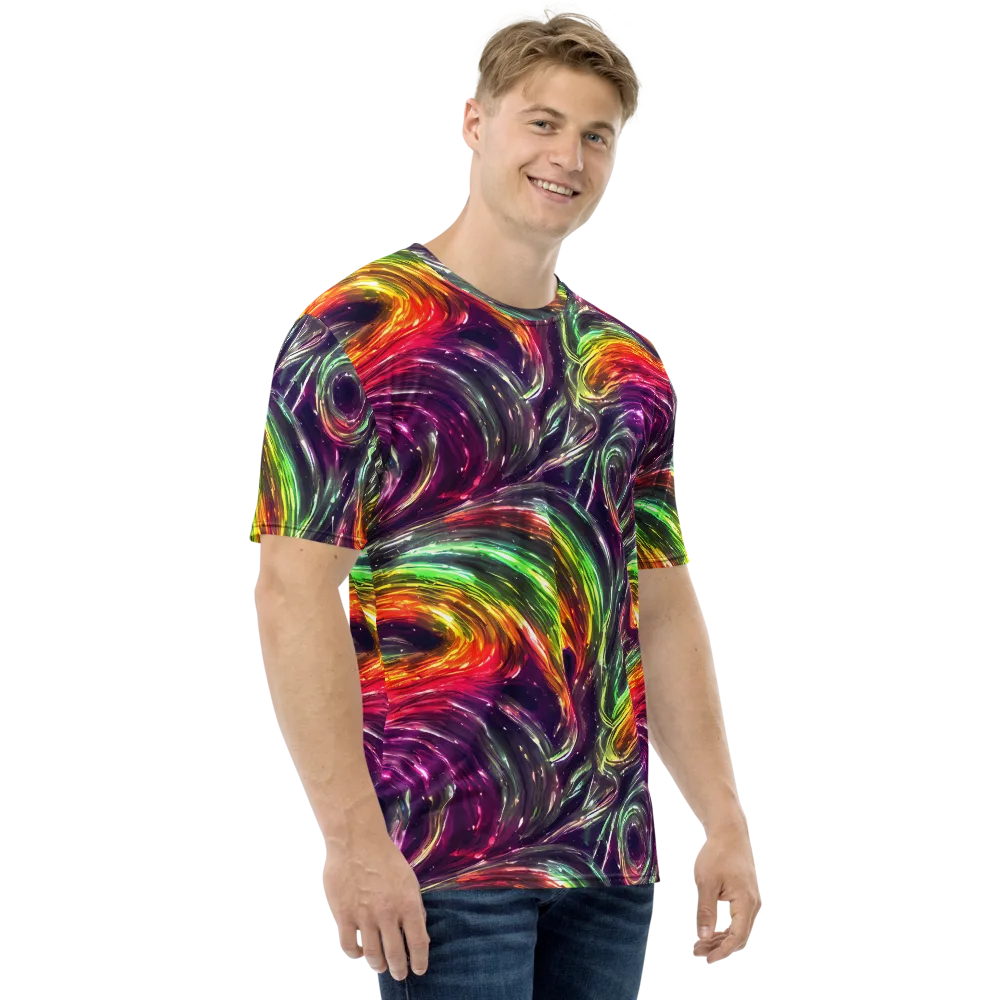 Aurora Cyclone on Men's Crew Neck T-Shirt — Right