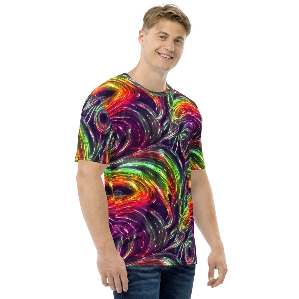 Aurora Cyclone on Men's Crew Neck T-Shirt — Right