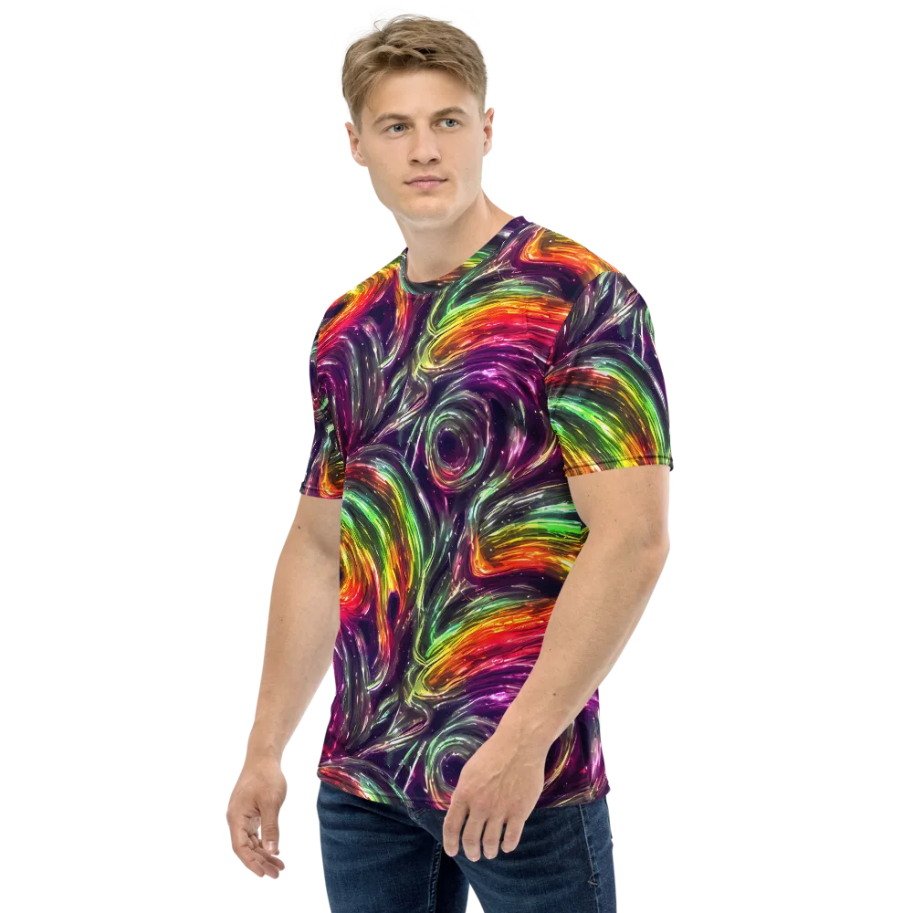 Aurora Cyclone on Men's Crew Neck T-Shirt — Left