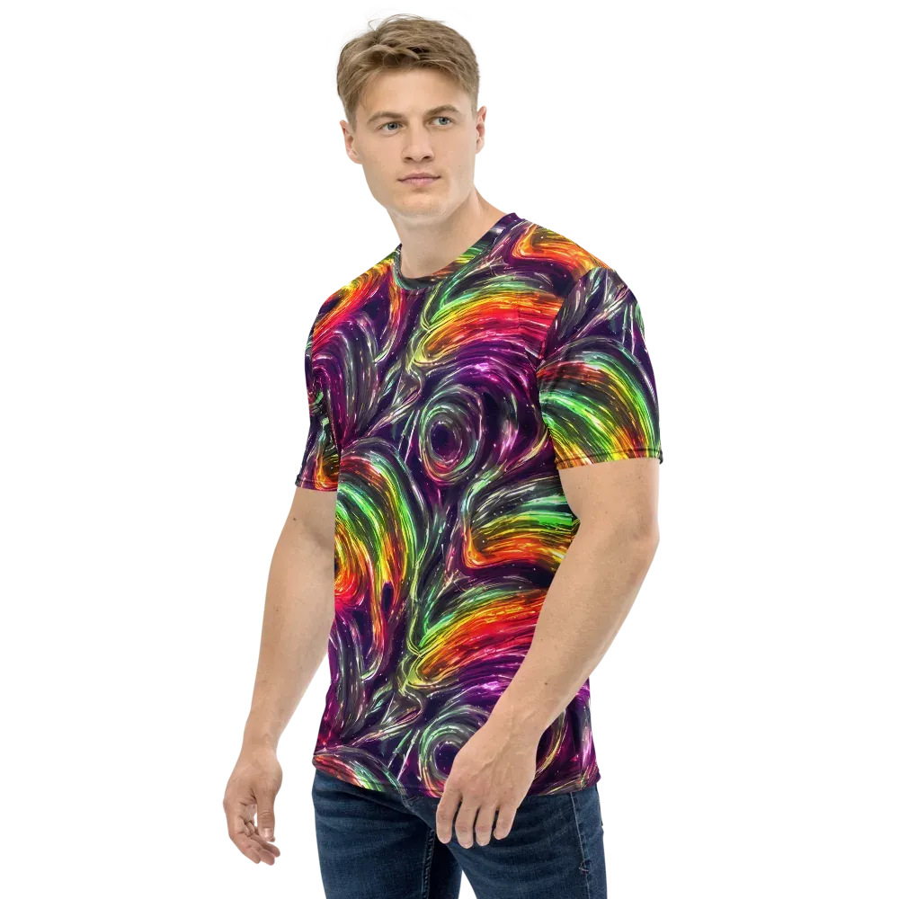 Aurora Cyclone on Men's Crew Neck T-Shirt — Left