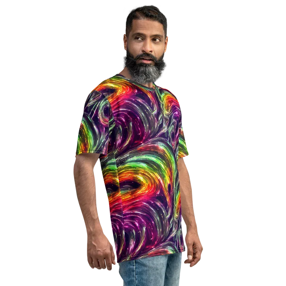 Aurora Cyclone on Men's Crew Neck T-Shirt — Right