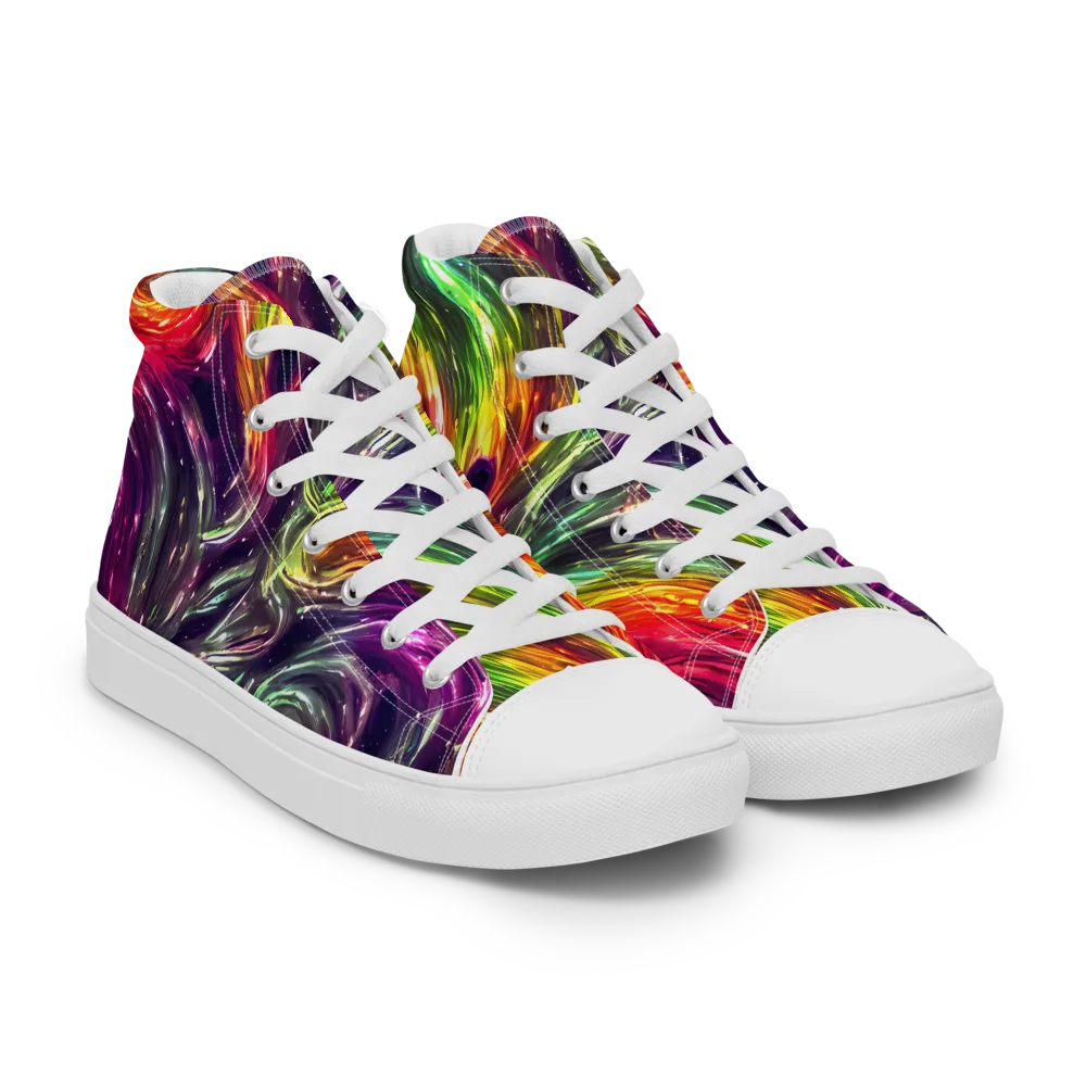 Aurora Cyclone on Men's High Top Canvas Shoes — Right Front