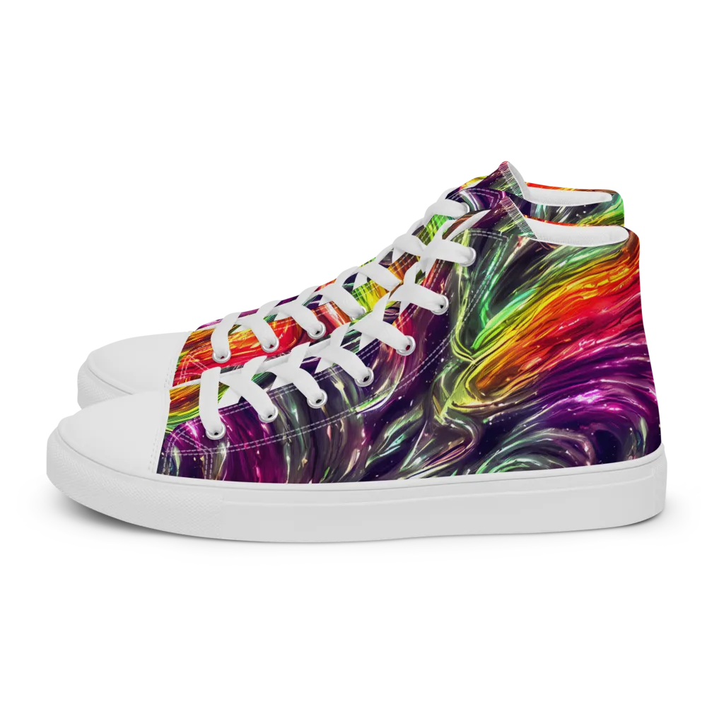 Aurora Cyclone on Men's High Top Canvas Shoes — Left