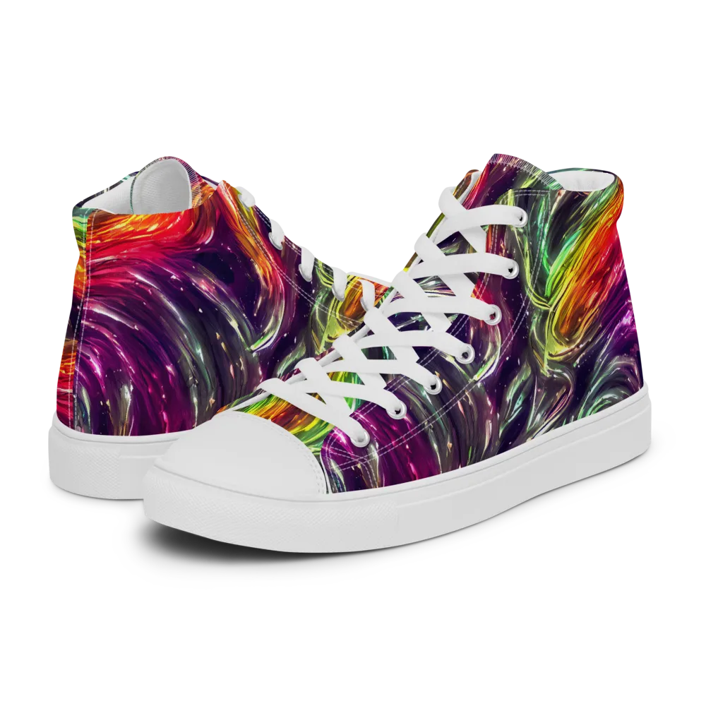 Aurora Cyclone on Men's High Top Canvas Shoes — Left