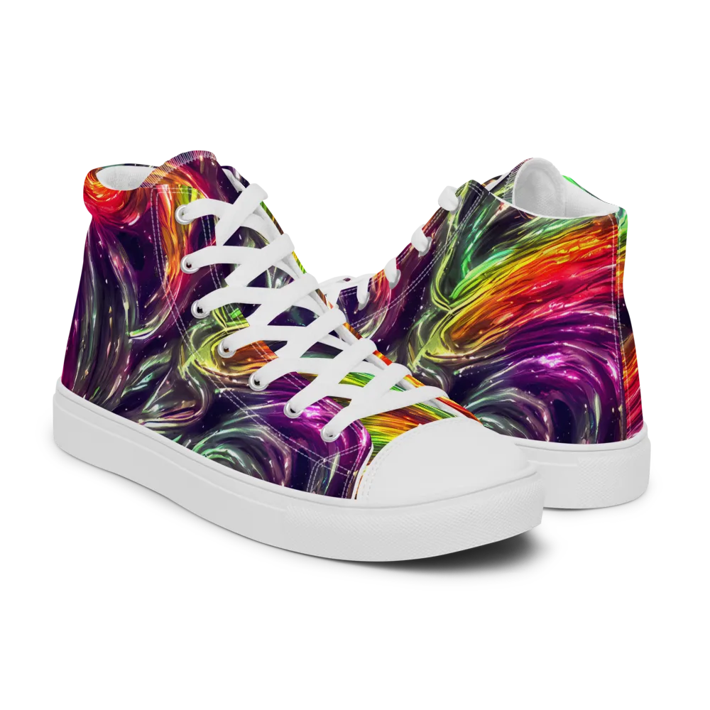 Aurora Cyclone on Men's High Top Canvas Shoes — Right