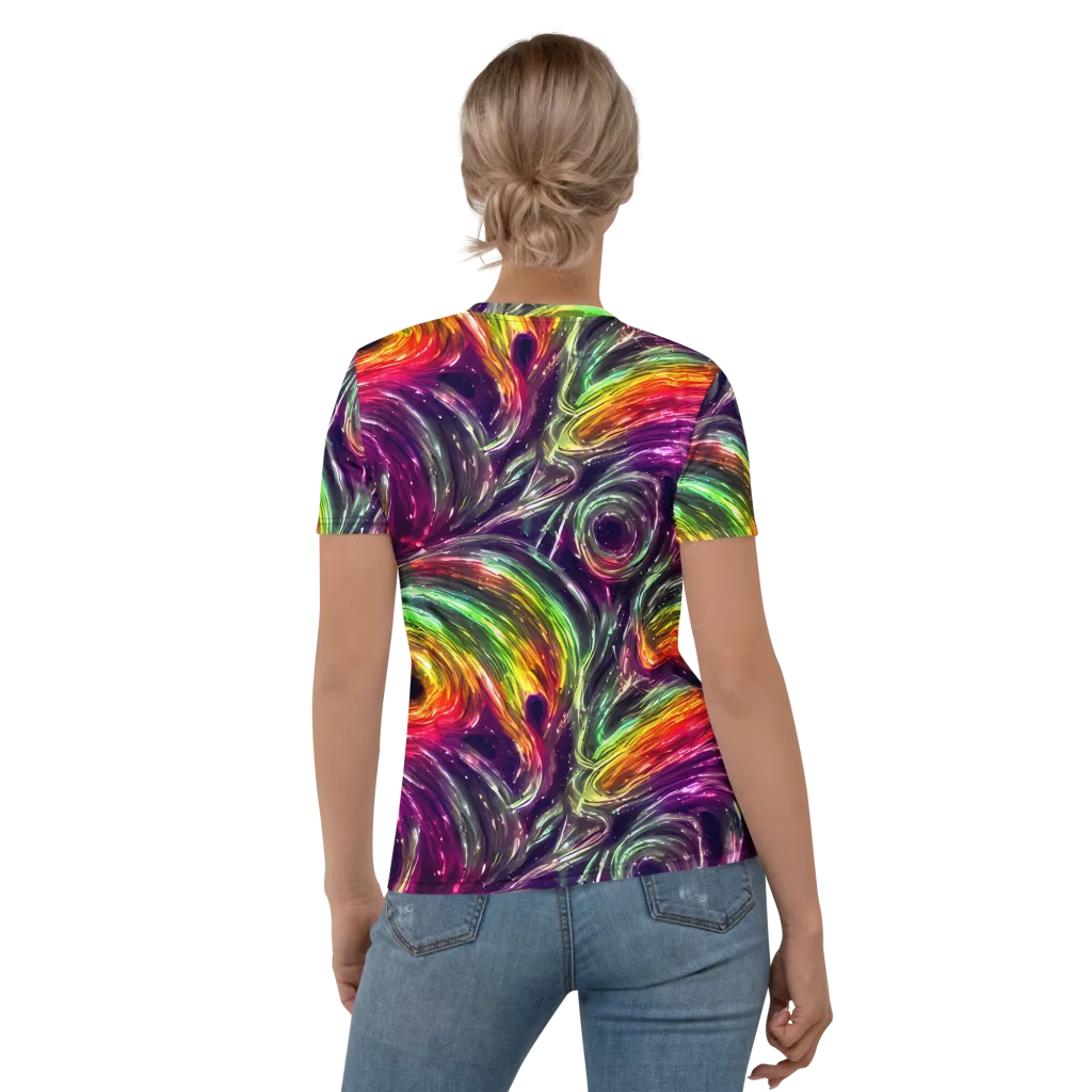 Aurora Cyclone on Women's Crew Neck T-Shirt — Back