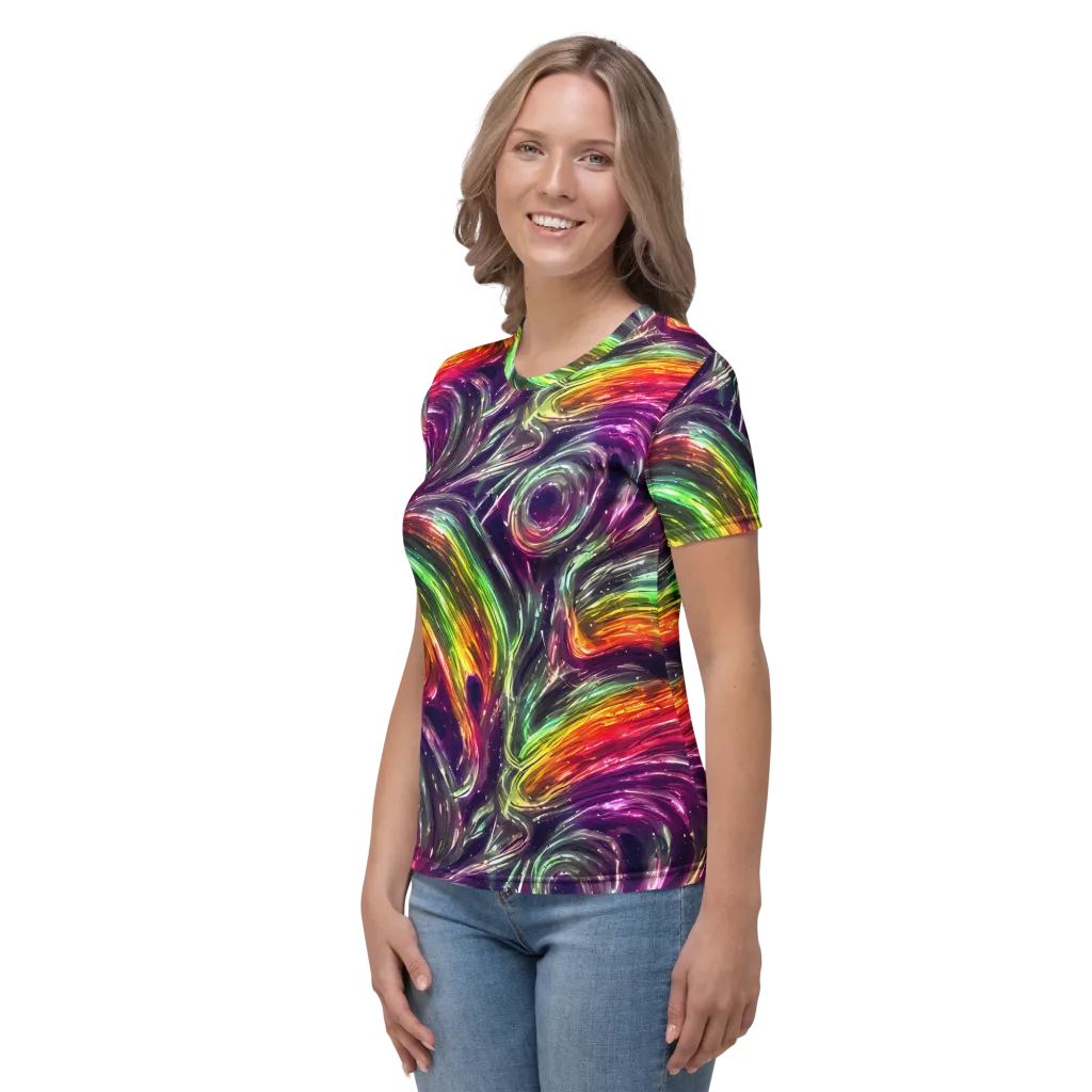 Aurora Cyclone on Women's Crew Neck T-Shirt — Left