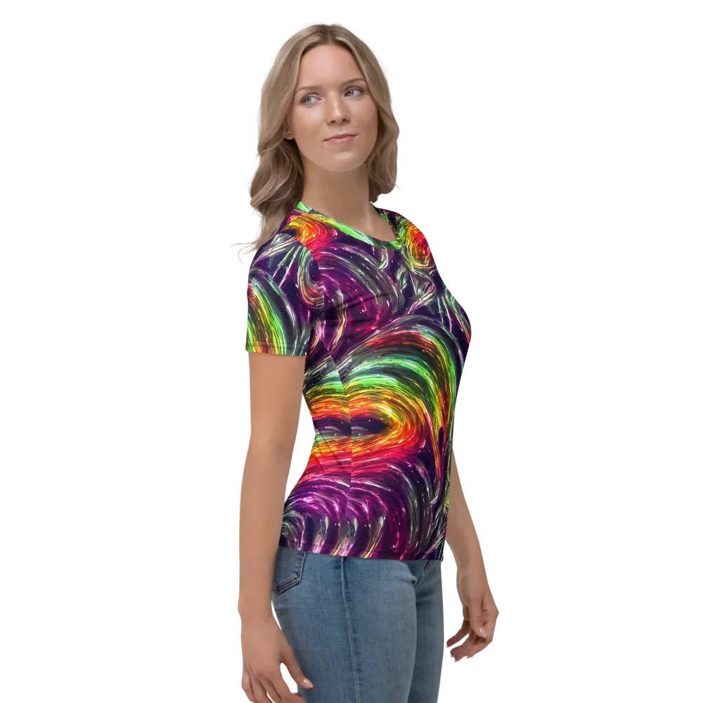 Aurora Cyclone on Women's Crew Neck T-Shirt — Right