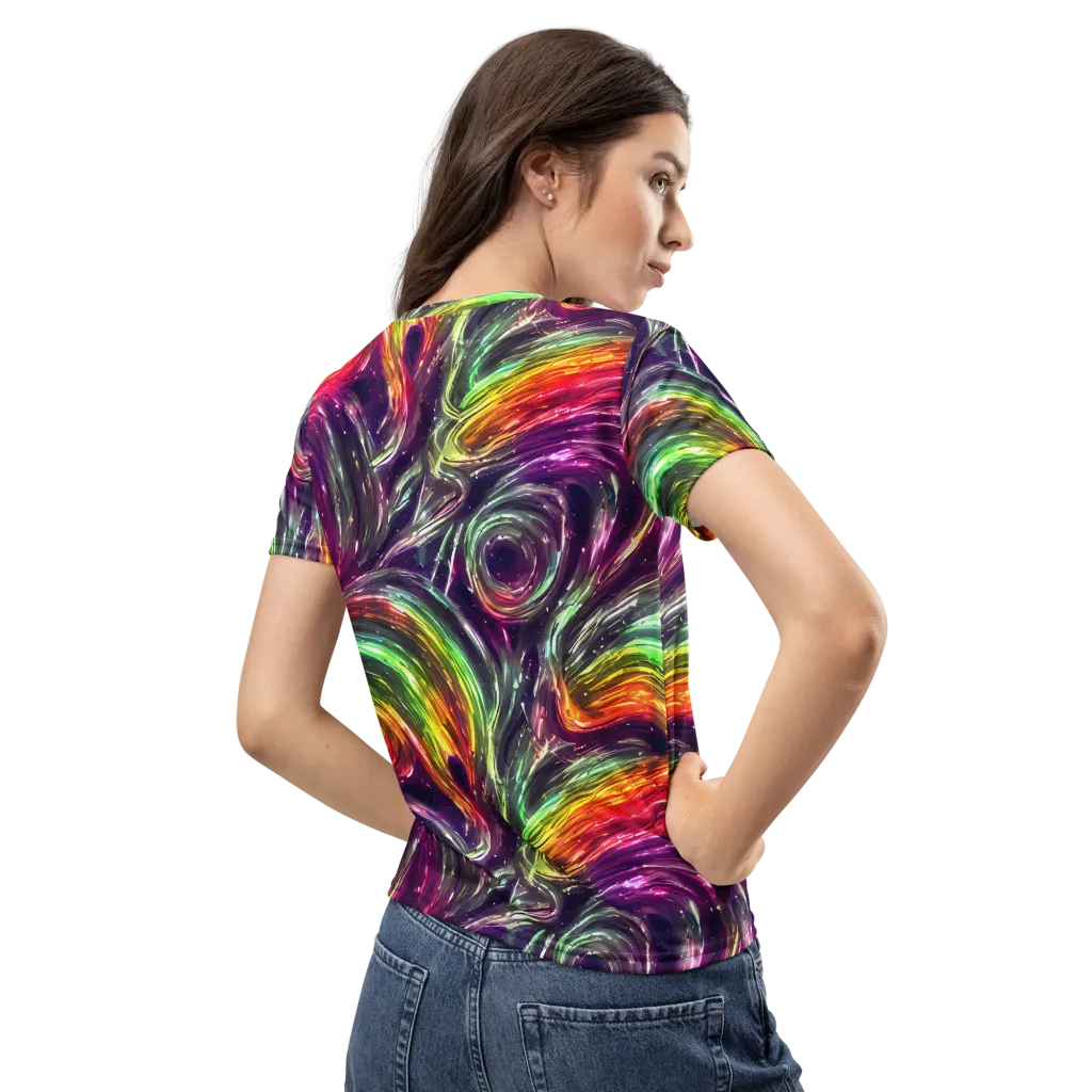 Aurora Cyclone on Women's Crew Neck T-Shirt — Back