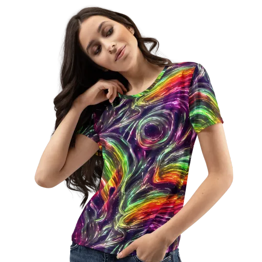 Aurora Cyclone on a Women's Crew Neck T-Shirt