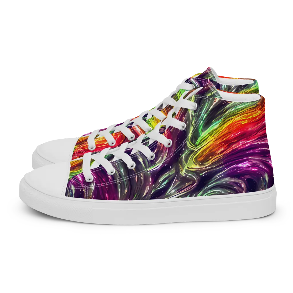 Aurora Cyclone on Women's High Top Canvas Shoes — Left