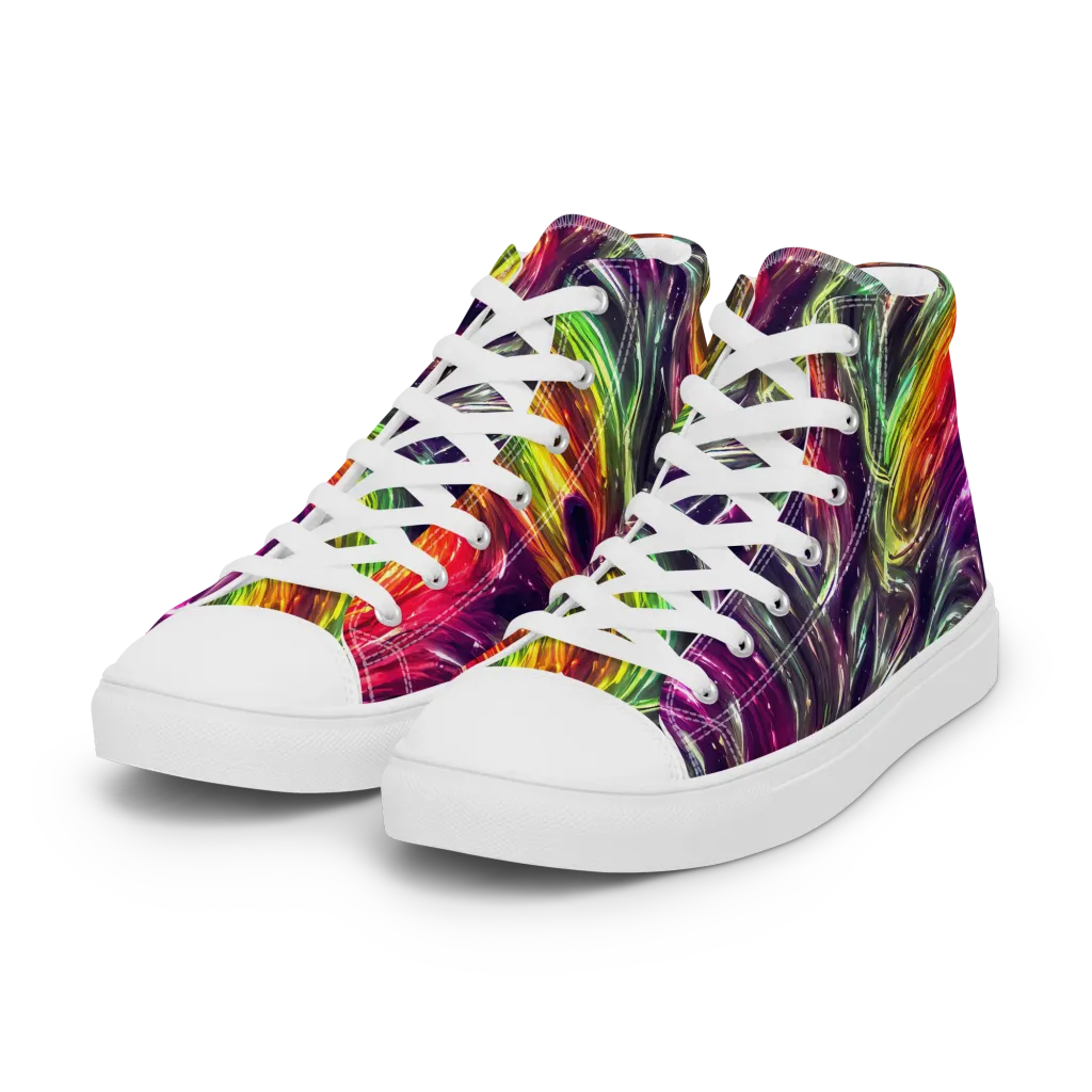 Aurora Cyclone on Women's High Top Canvas Shoes — Left Front