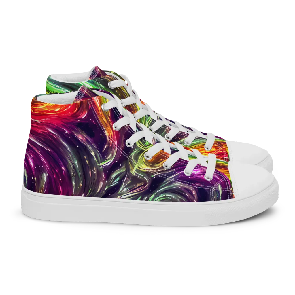 Aurora Cyclone on Women's High Top Canvas Shoes — Right