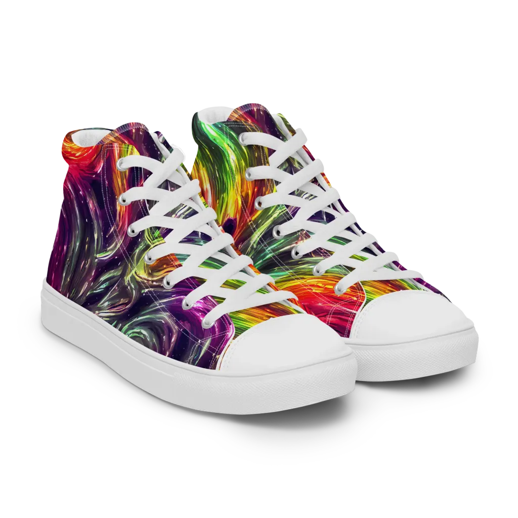 Aurora Cyclone on Women's High Top Canvas Shoes — Right Front