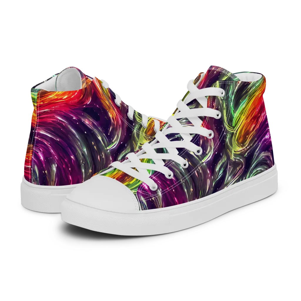 Aurora Cyclone on Women's High Top Canvas Shoes — Left