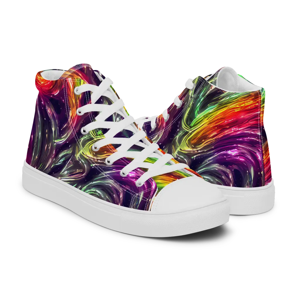 Aurora Cyclone on Women's High Top Canvas Shoes — Right