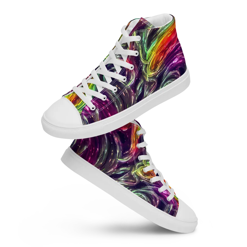 Aurora Cyclone on Women's High Top Canvas Shoes — Front