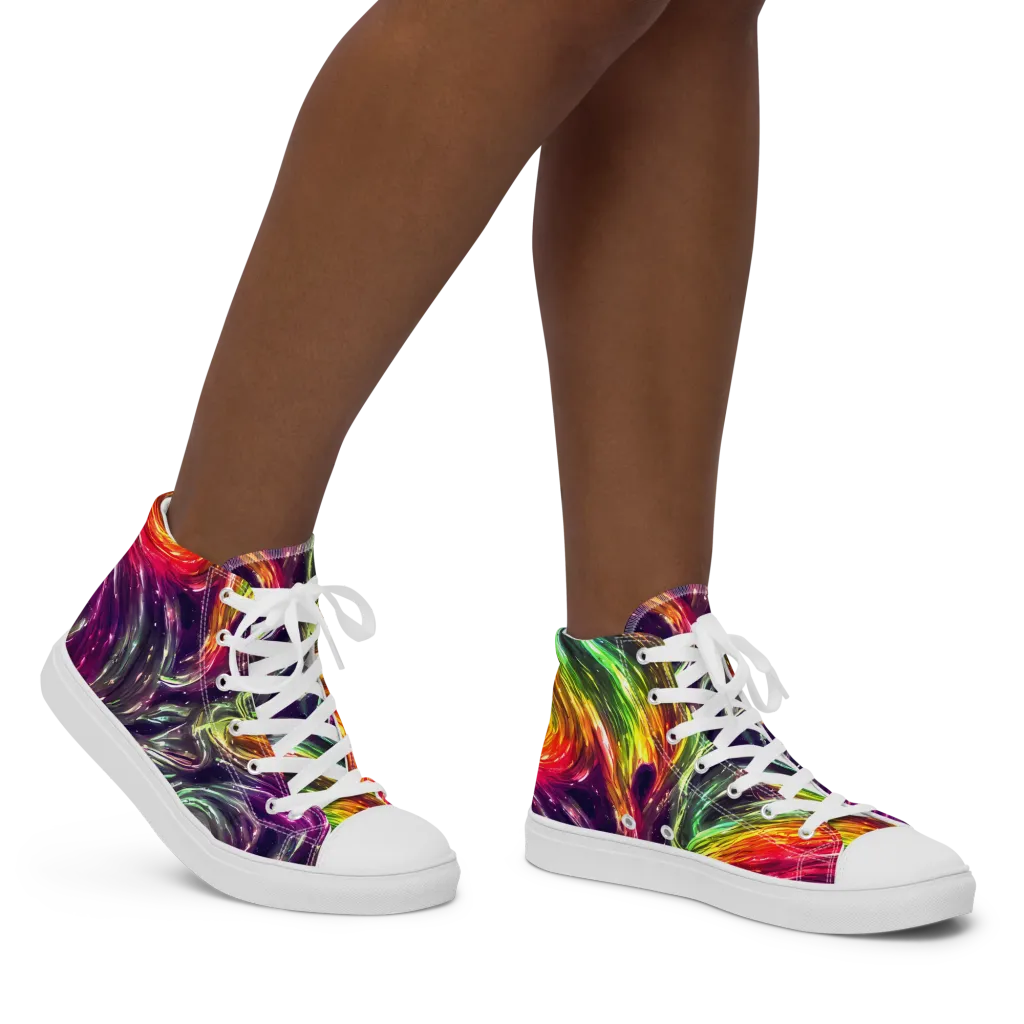 Aurora Cyclone on Women's High Top Canvas Shoes — Right