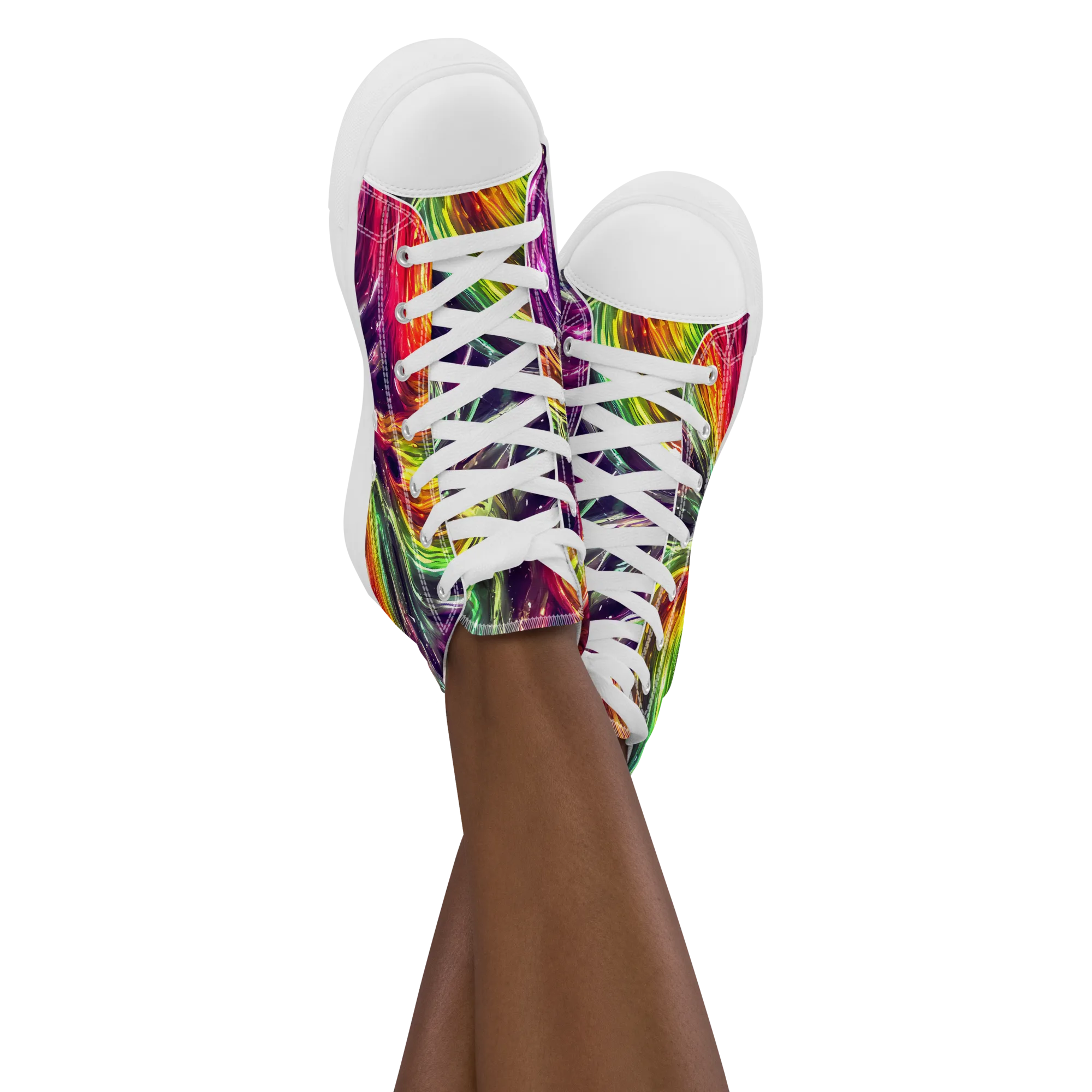 Aurora Cyclone on Women's High Top Canvas Shoes — Front