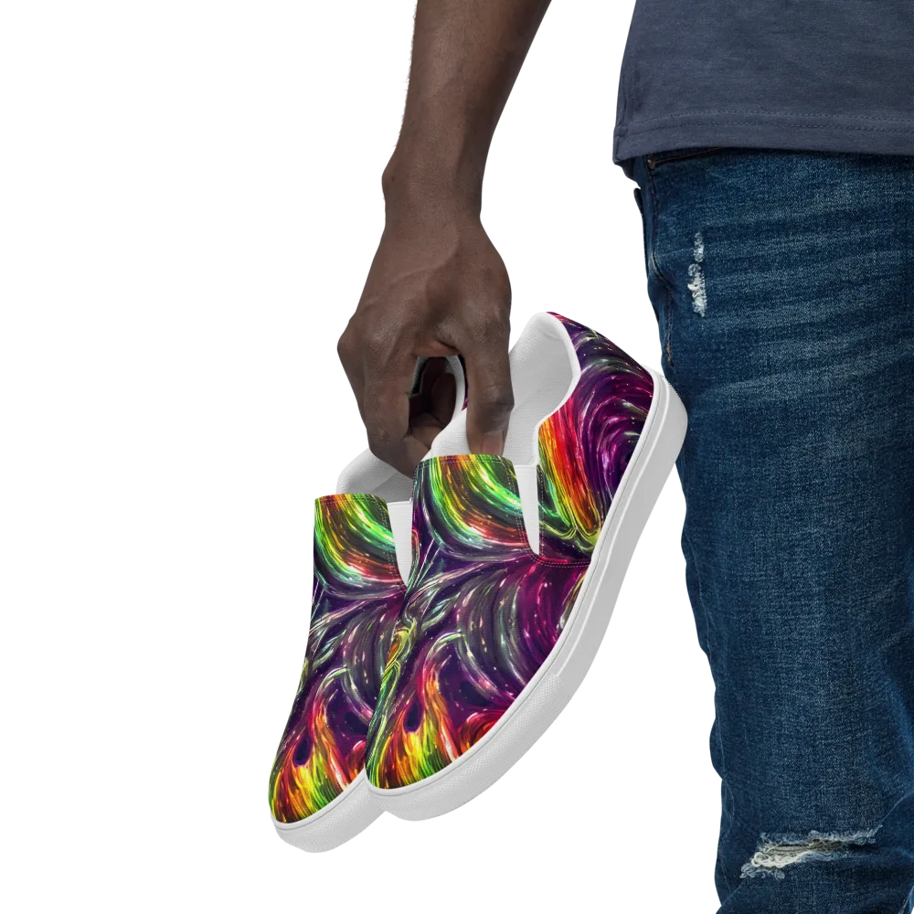 Aurora Cyclone on Men's Slip-On Canvas Shoes — Left Front