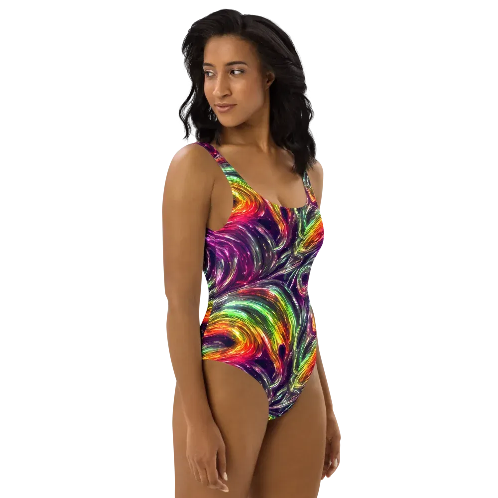 Aurora Cyclone on One-Piece Swimsuit — Right