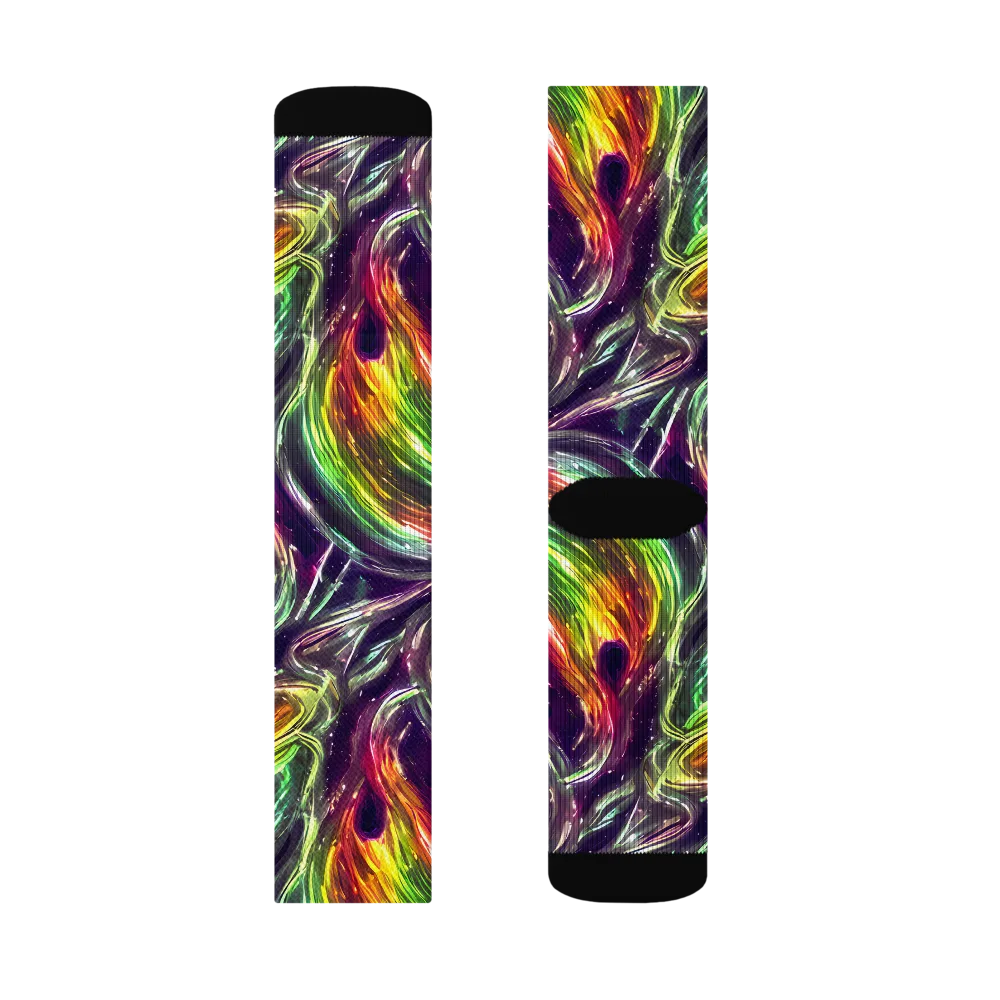 Aurora Cyclone on Socks — Left Sock