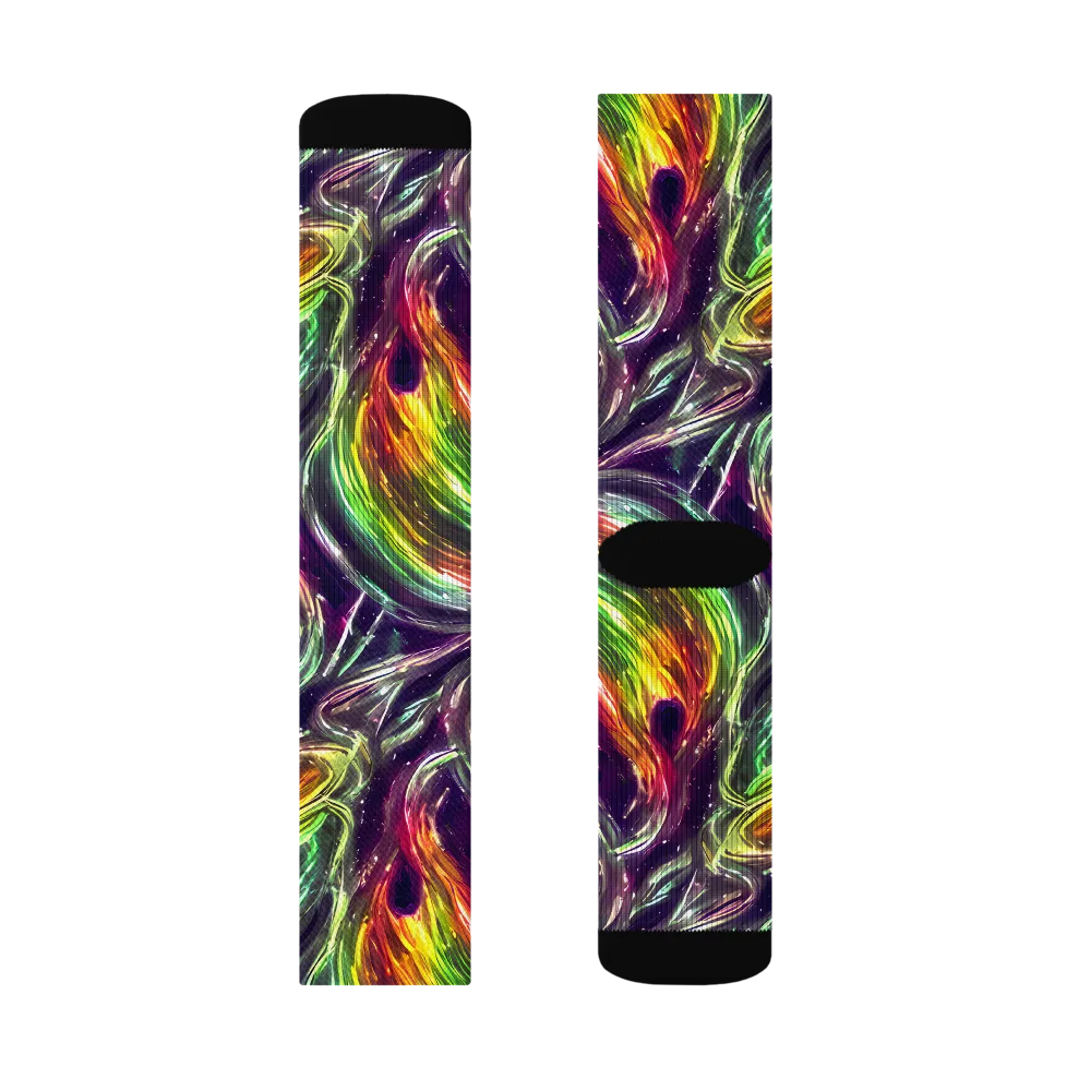 Aurora Cyclone on Socks — Right Sock