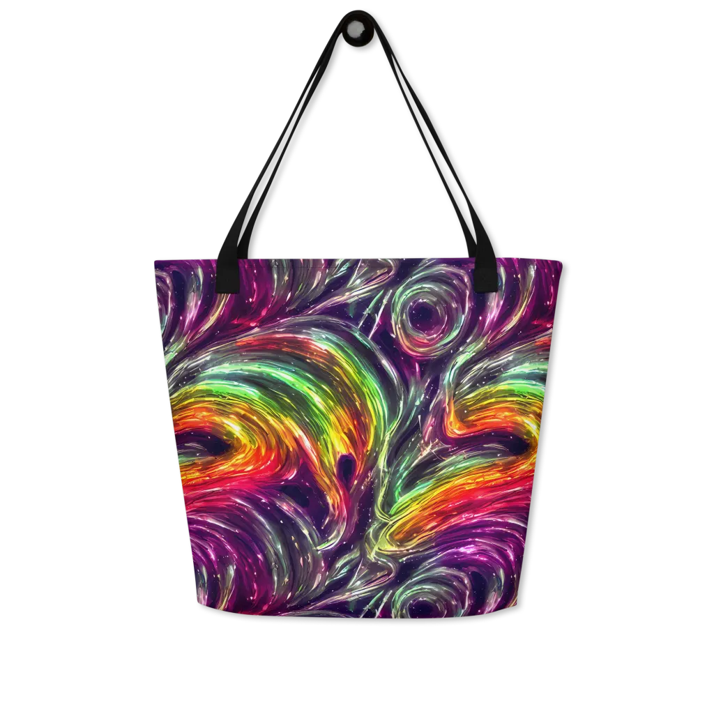 Aurora Cyclone on Large Tote Bag W/ Pocket — Front