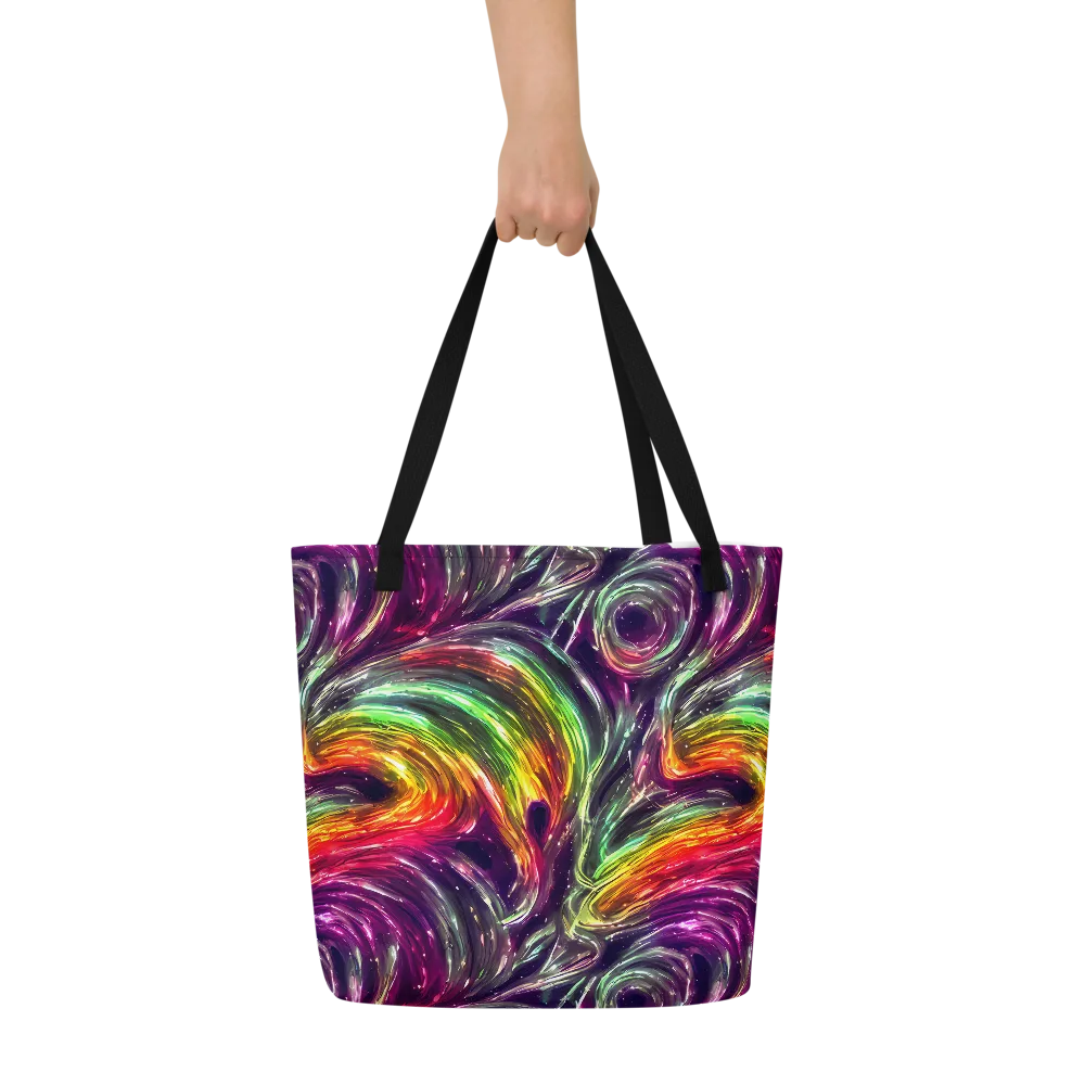 Aurora Cyclone on Large Tote Bag W/ Pocket — Front
