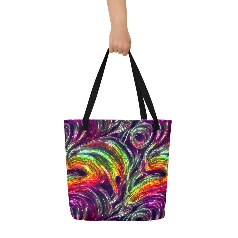 Aurora Cyclone on Large Tote Bag W/ Pocket — Front