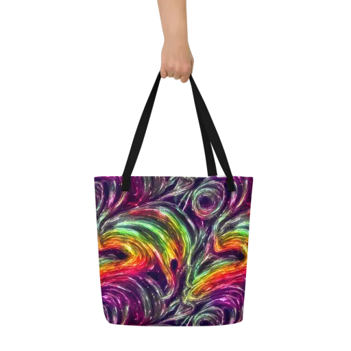 Aurora Cyclone on a Large Tote Bag W/ Pocket