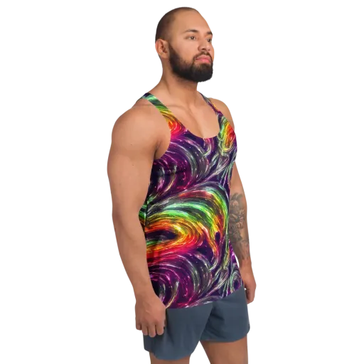 Aurora Cyclone on a Men's Tank Top