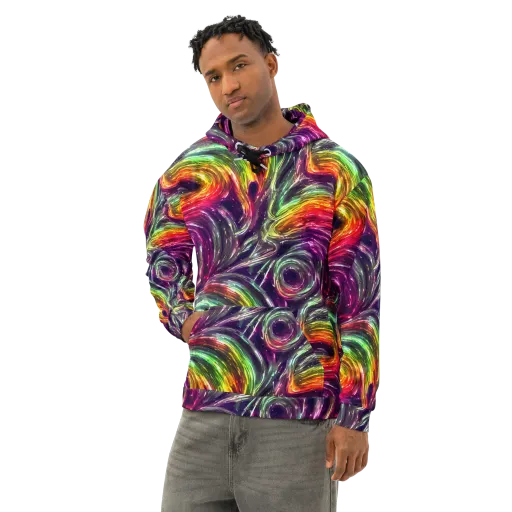 Aurora Cyclone on a Cotton Hoodie