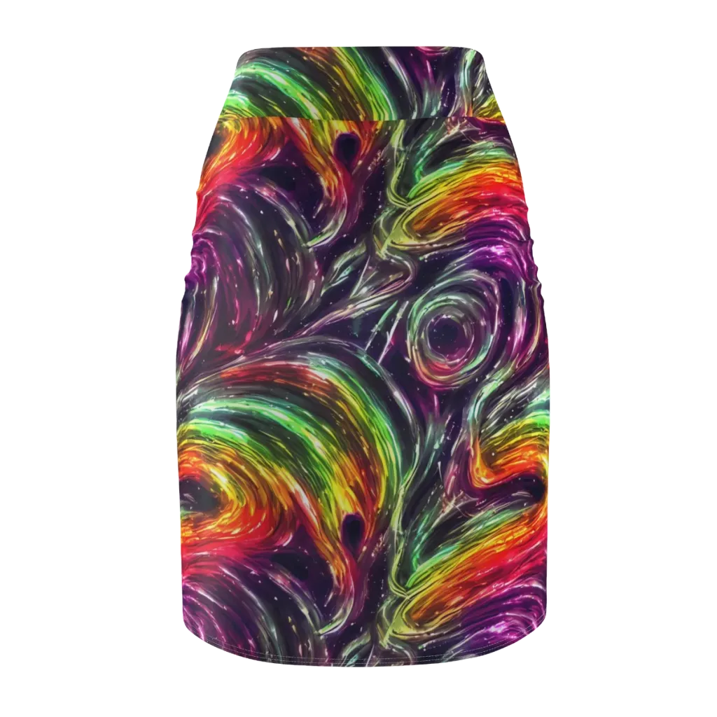 Aurora Cyclone on Pencil Skirt — Back