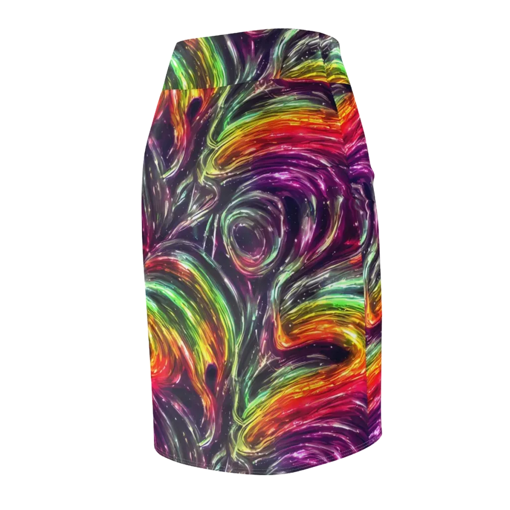 Aurora Cyclone on Pencil Skirt — Back Side
