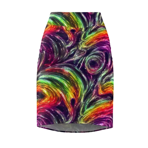 Aurora Cyclone on a Pencil Skirt