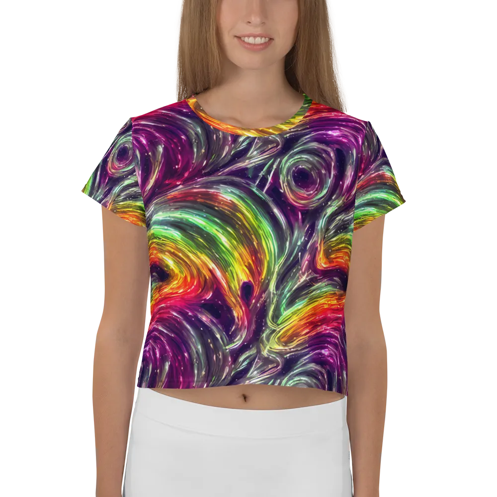 Aurora Cyclone on Crop Tee — Front